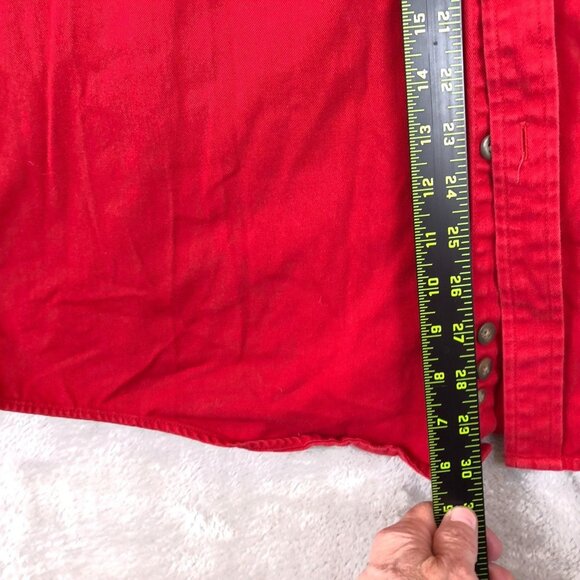 Eddie Bauer Men's Shirt Large Button Up Red Short Sleeve Casual Classic - Picture 3 of 9